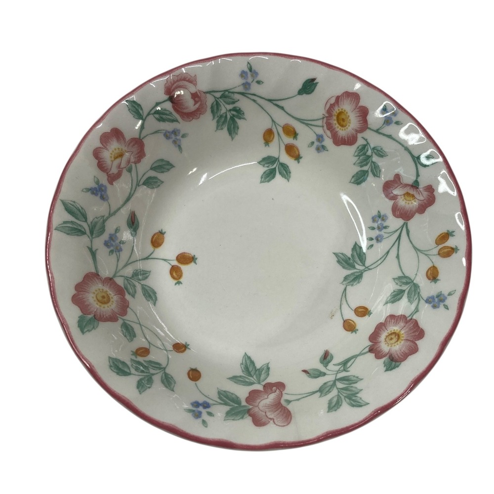 Churchill Staffordshire England Floral Berry Bowl Dishwasher Microwave 6โ 1/4"